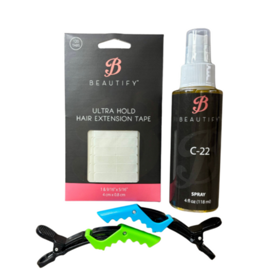 Beautify Tape & Remover Set – 120 Tabs + 4 oz - Andrea's Hair Secrets